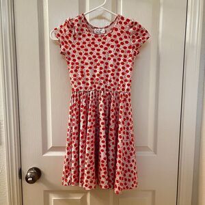 Dot Dot Smile Orange Paint Splatter Dots Twirl Dress Short Sleeve Girls Size 7